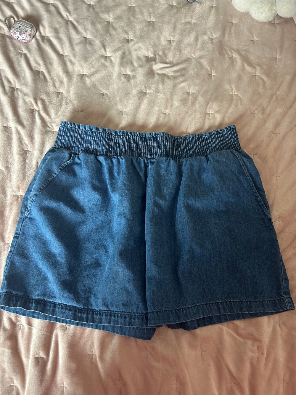 Universal Thread Smocked Waist Denim Shorts -  Blue